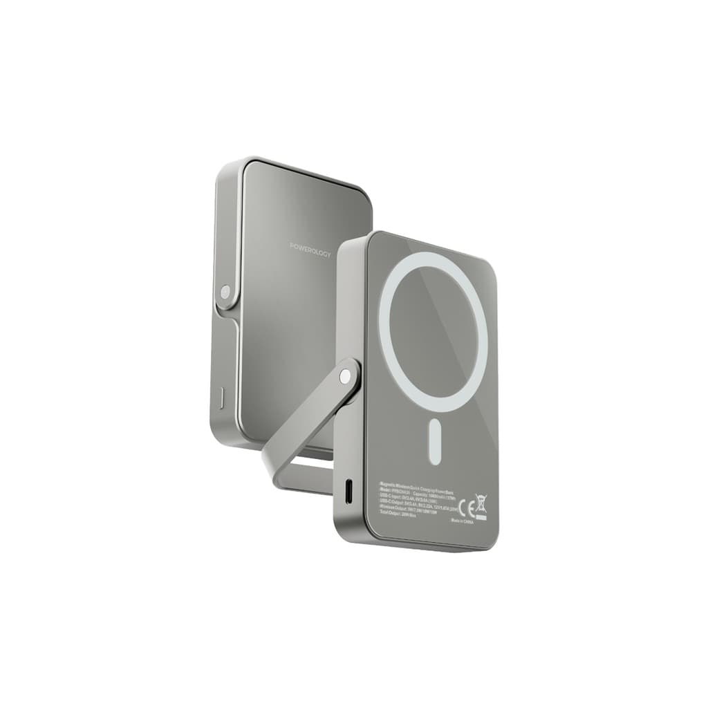 پاوربانک پاورولوژی Powerology 10000mAh MagSafe Power Bank Glass Surface PPBCHA36-GY