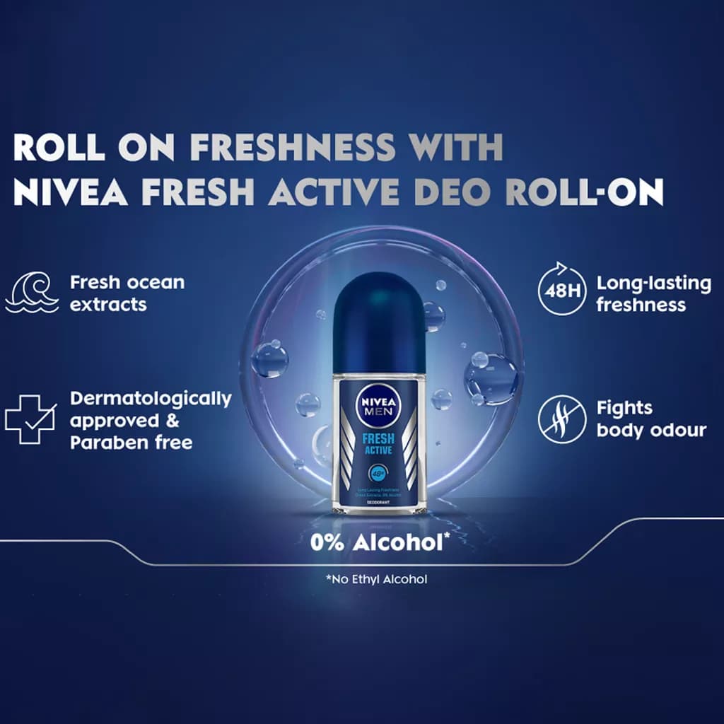 مام رول ضد تعریق مردانه نیوآ مدل fresh active حجم 50 میلی‌لیتر — تصویر ۶
