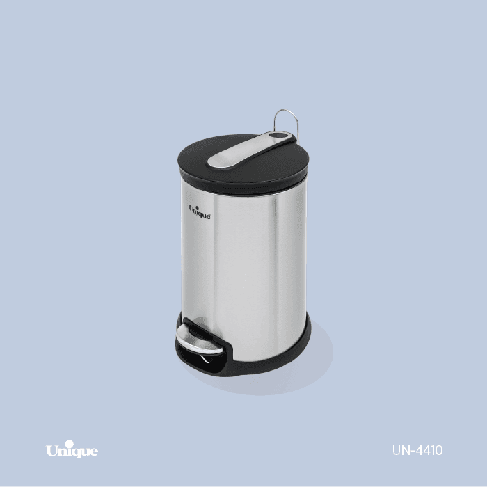 سطل زباله 5 لیتری پدالی استیل یونیک درب آرام بند کد UN-4410 — تصویر ۶