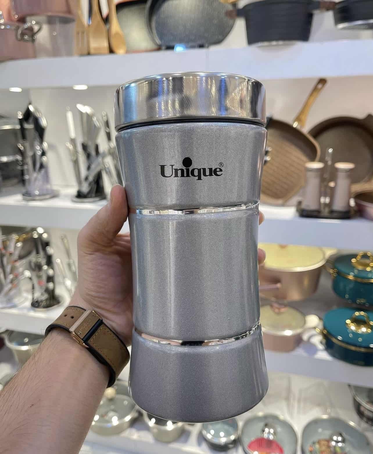 سرویس آشپزخانه 18 پارچه کمرباریک استیل درب مشکی یونیک کد UN-4620 — تصویر ۸