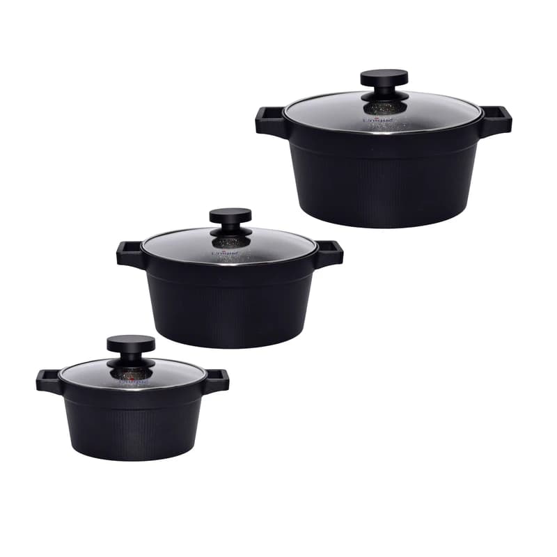 سرویس قابلمه یونیک مدل دیاموند 8 پارچه مشکی کد UN-8500 — تصویر ۵