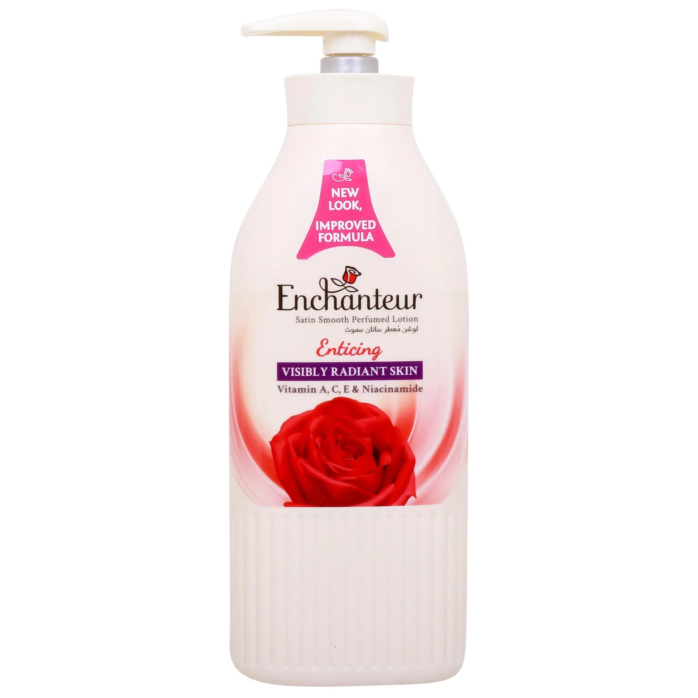 لوسیون بدن انشانتر مدل انتایسینگ | خوشبو کننده و آبرسان قوی پوست 500 میل Enchanteur Enticing Satin Smooth Perfumed Lotion