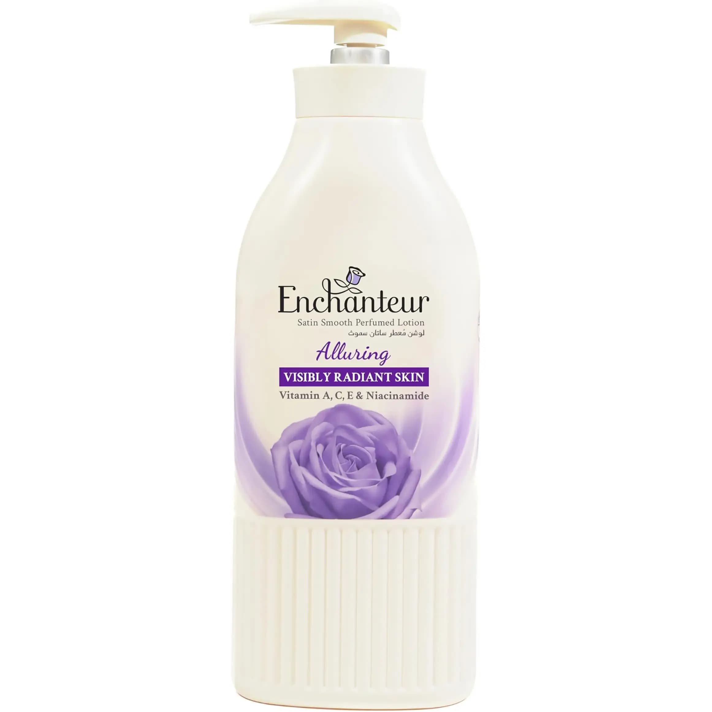 لوسیون بدن معطر انشانتر الورینگ آبرسان و روشن کننده پوست 500 میل Enchanteur Alluring Satin Smooth Perfumed Lotion
