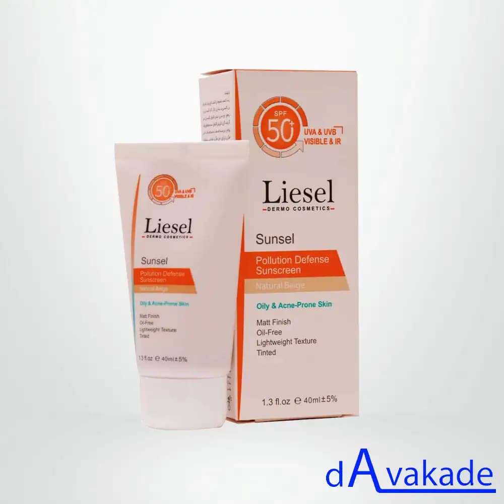 کرم ضد آفتاب رنگی پوست چرب لایسل SPF50+ | LIESEL