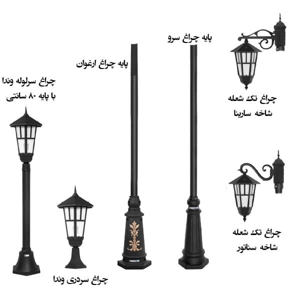 چراغ پارکی، حیاطی تک شعله وندا