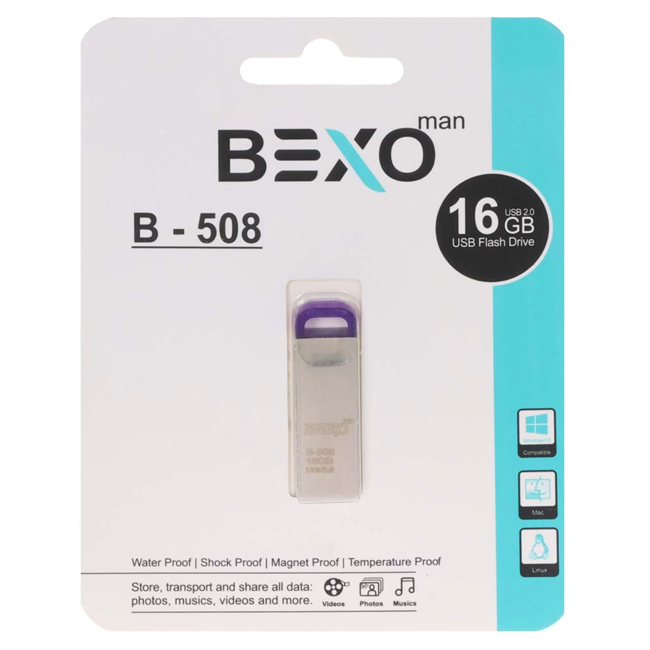 فلش مموری بکسو مدل B508 ظرفیت 8 گیگابایت — تصویر ۳