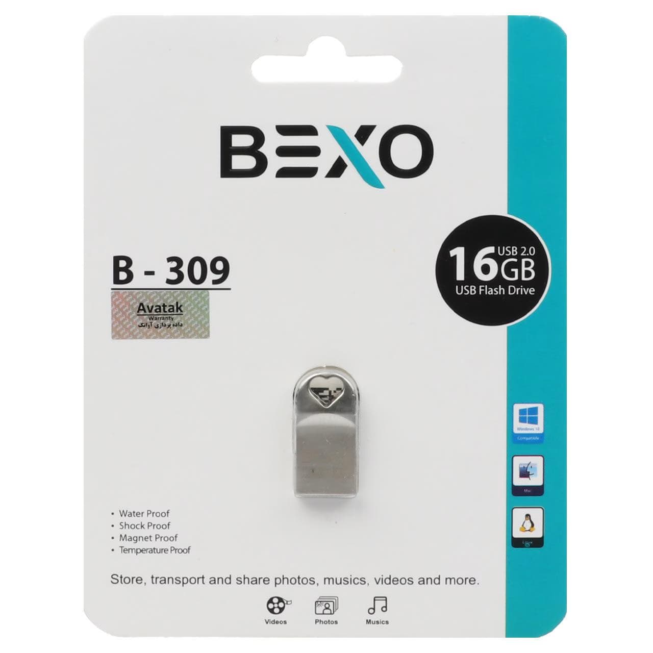 فلش مموری بکسو مدل B324 ظرفیت 16 گیگابایت — تصویر ۲