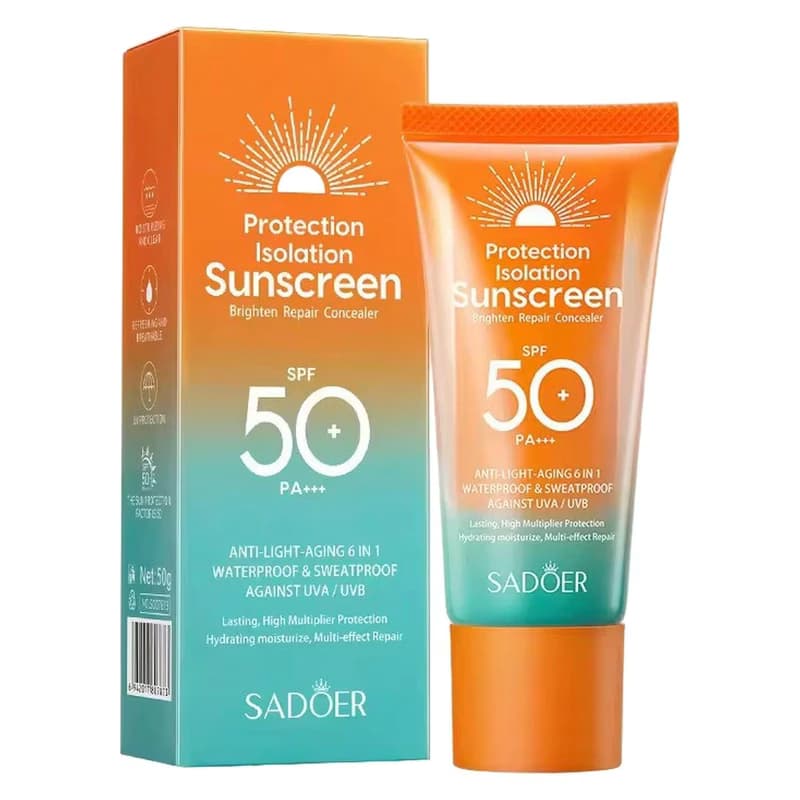 کرم ضد آفتاب بدون رنگ سادور SPF 50 مدل +++PA حجم 50 گرم