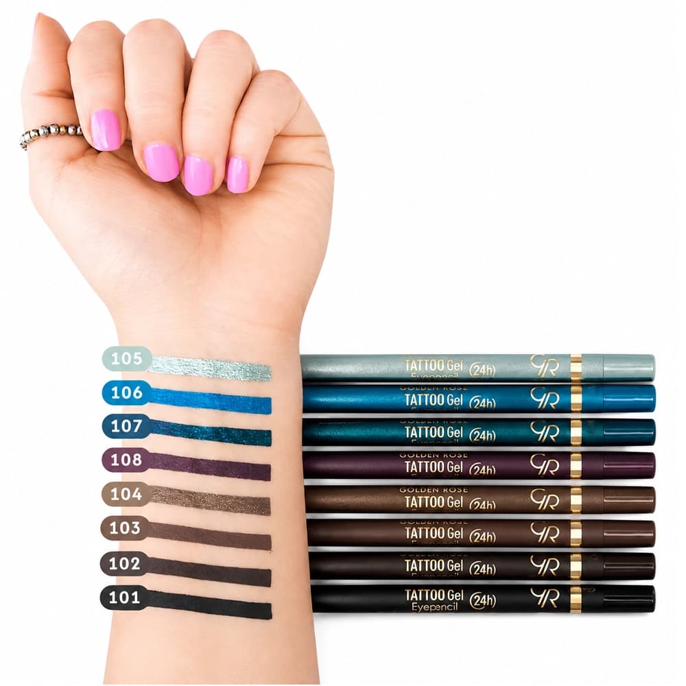 مداد چشم ژله ای گلدن رز Golden Rose مدل Tattoo Gel شماره 102 — تصویر ۱۲
