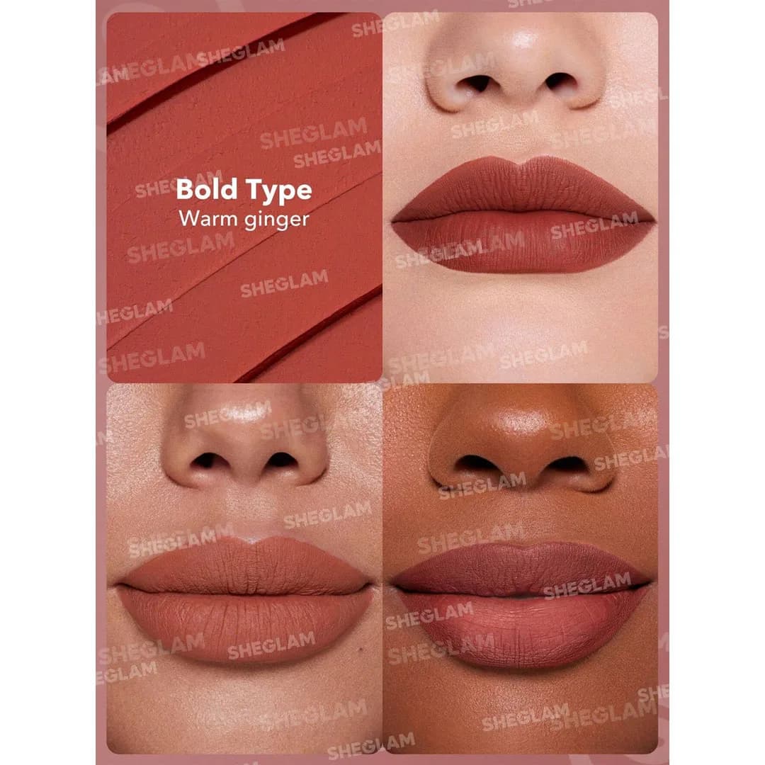 رژ لب مات شیگلم با ماندگاری طولانی رنگ Bold Type اورجینال — تصویر ۱۲