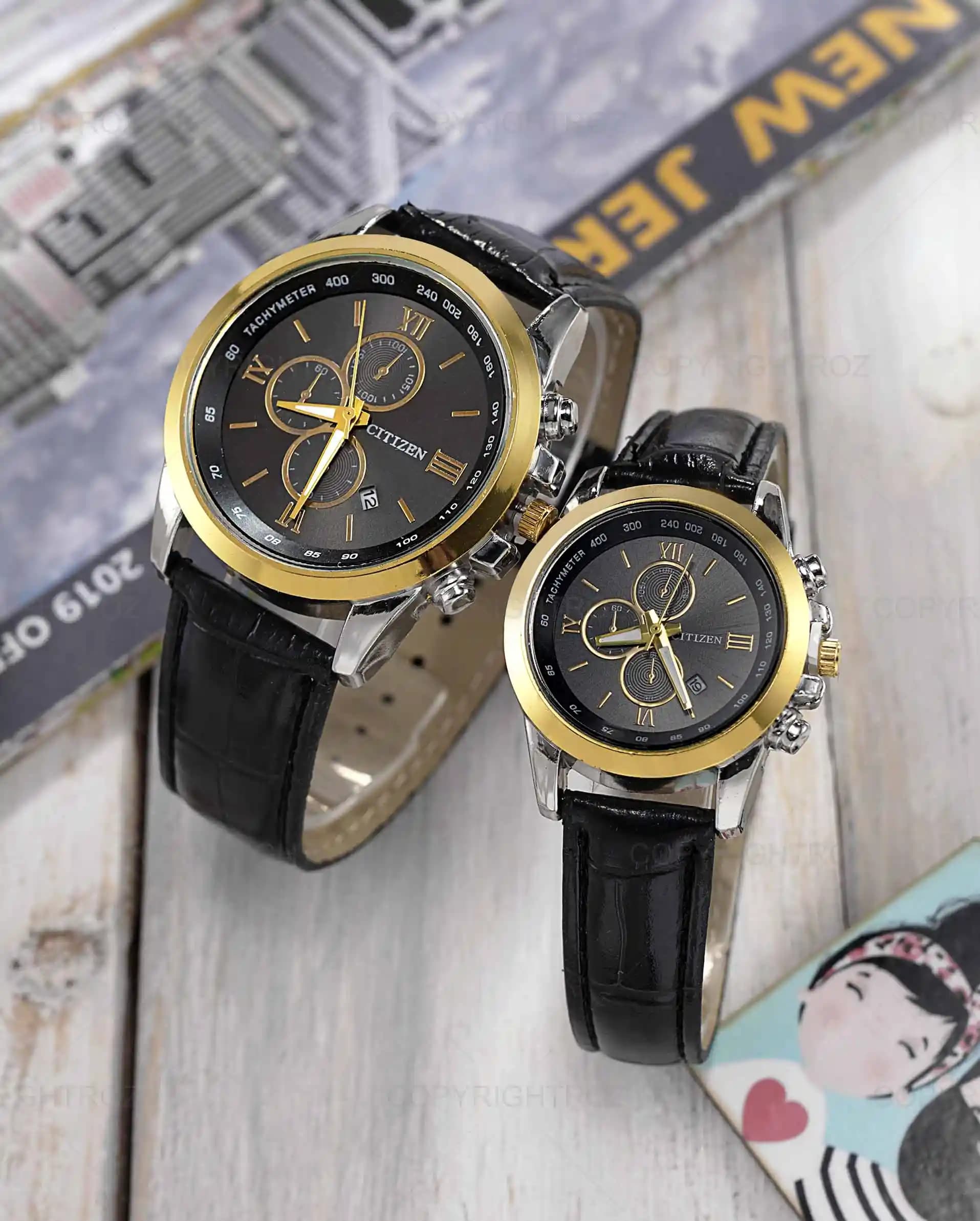ست ساعت مچی مردانه و زنانه سیتیزن CITIZEN مدل 1199 — تصویر ۳