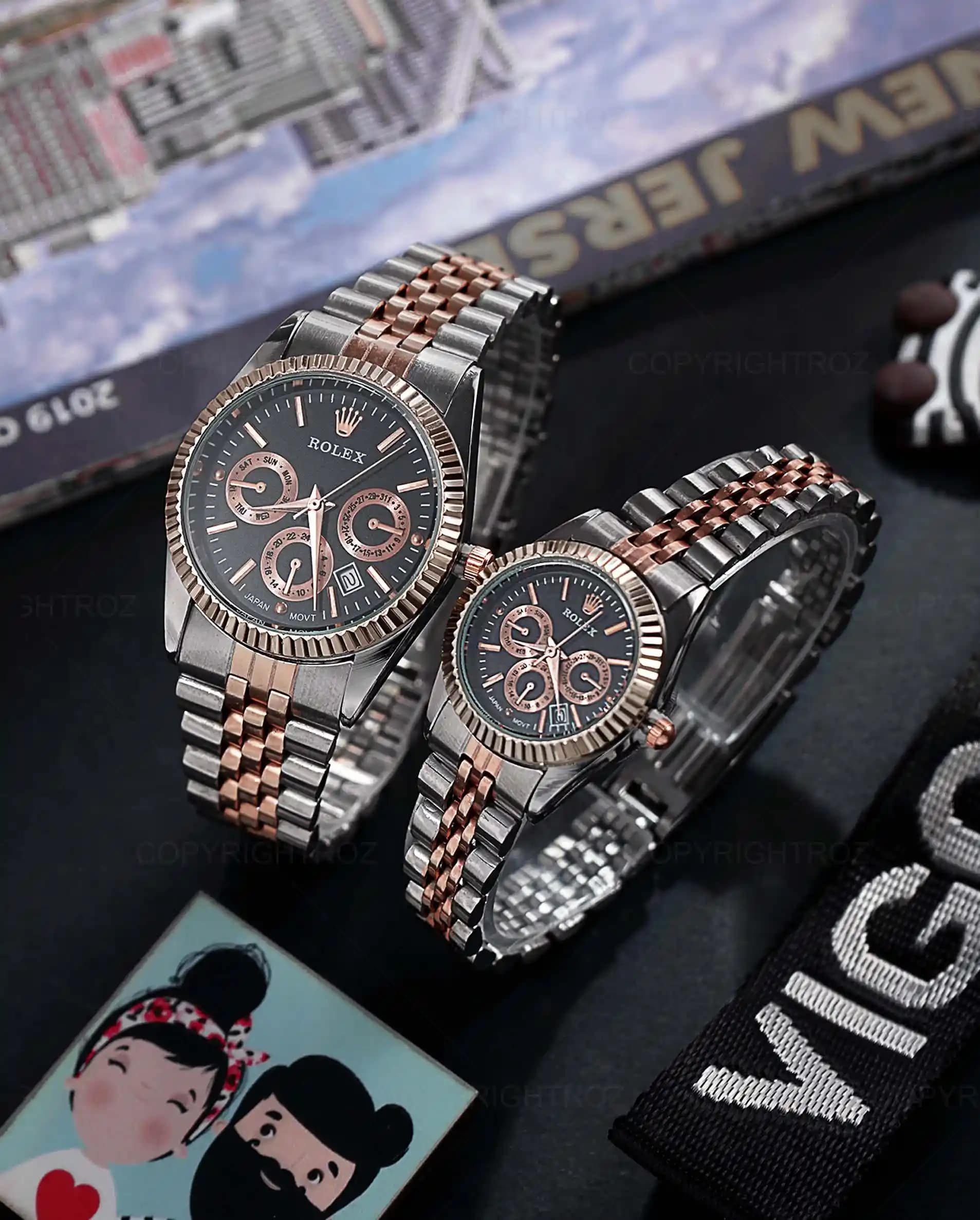 ست ساعت مچی مردانه و زنانه رولکس ROLEX مدل 1186 — تصویر ۷