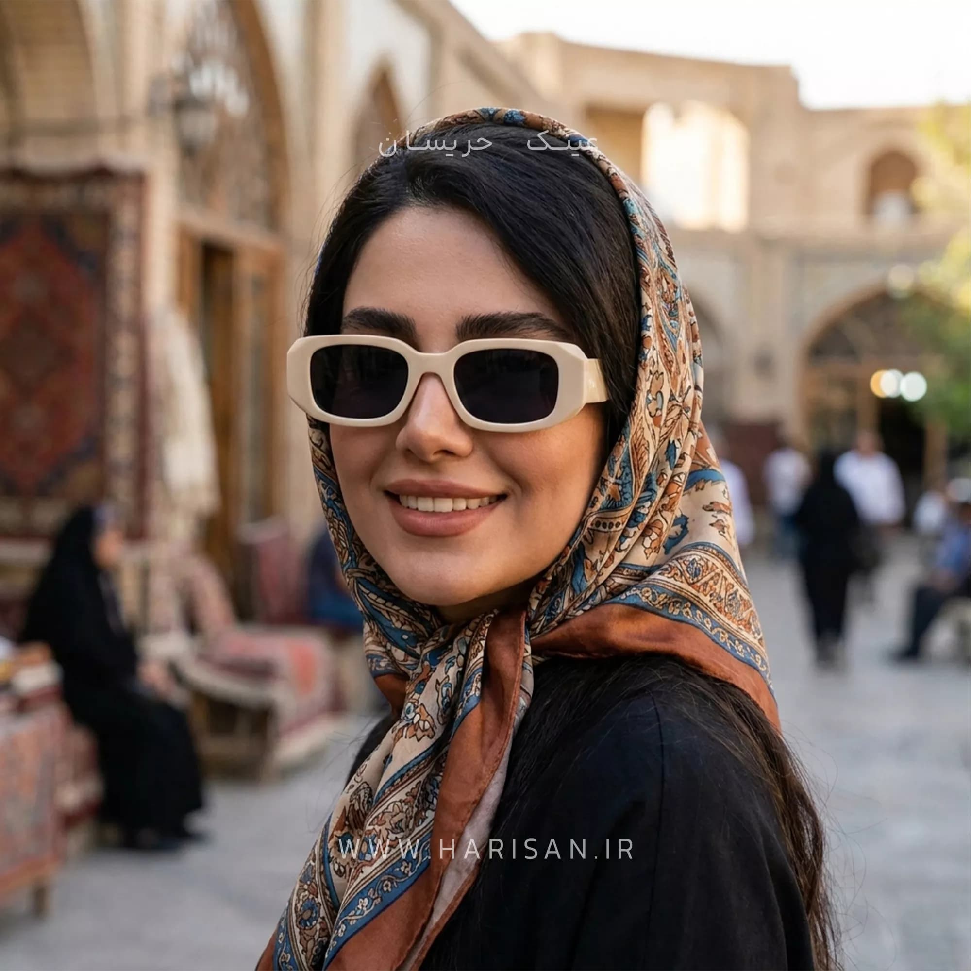 عینک آفتابی مستطیلی دسته سه بعدی M12208 — تصویر ۳