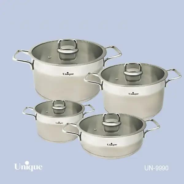 سرویس قابلمه 8 پارچه استیل یونیک کد UN-9990 — تصویر ۲