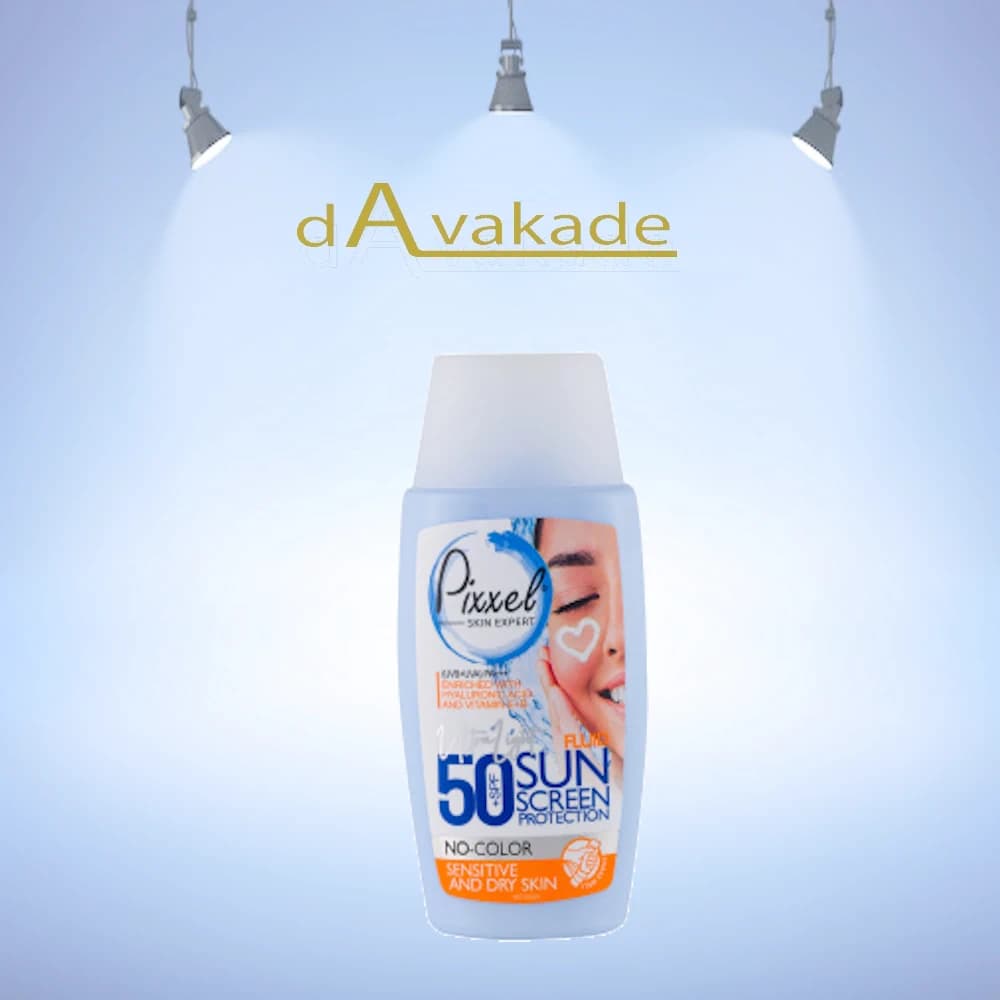 کرم ضد آفتاب بدون رنگ پوست های خشک،نرمال و حساس SPF 50 PIXXEL پیکسل