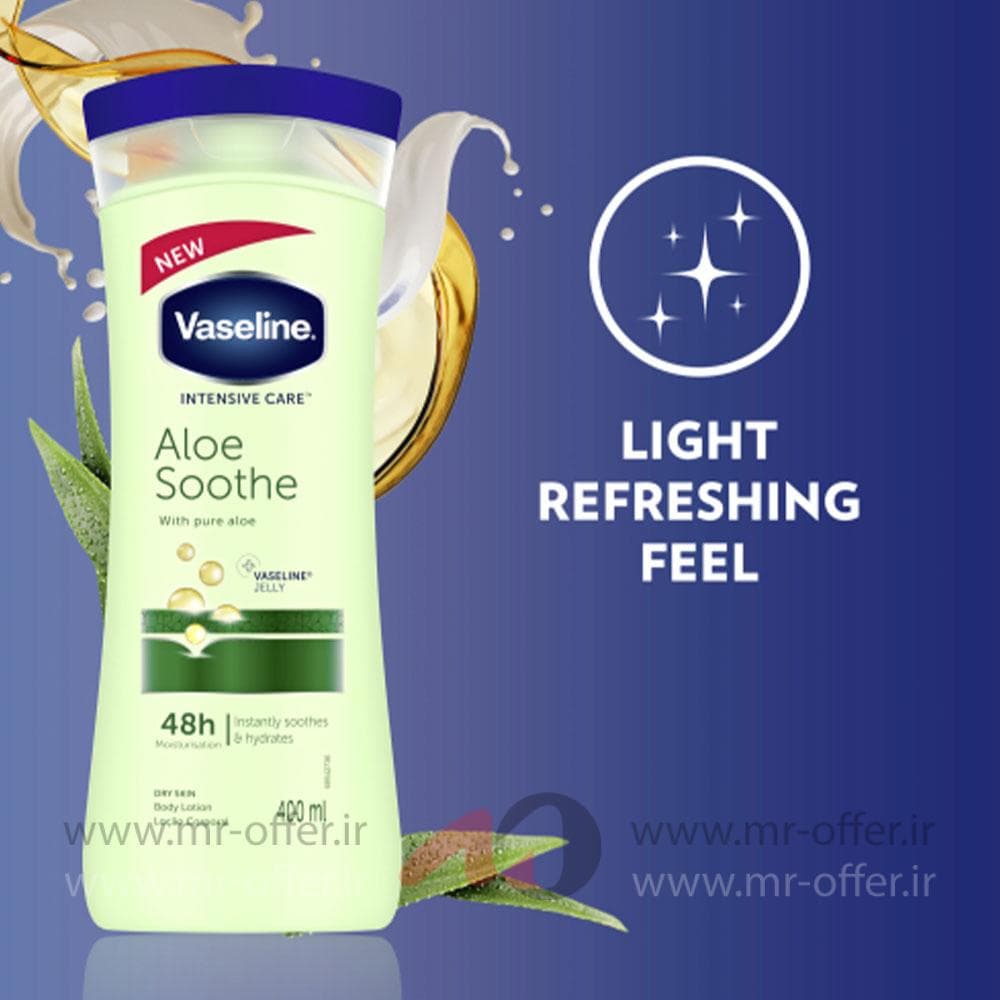لوسیون بدن وازلین مدل Aloe Soothe حجم 400 میلی لیتر — تصویر ۵