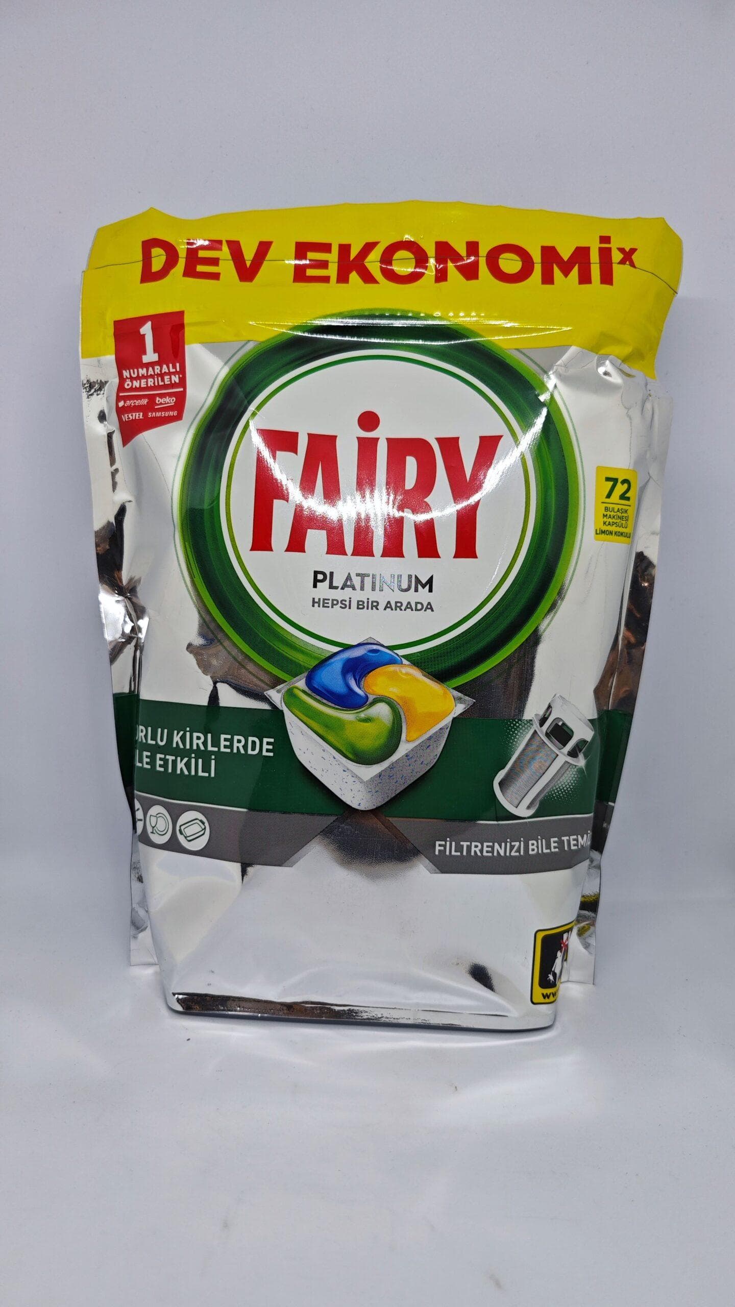 قرص ماشین ظرفشویی فیری FAIRY مدل پلاتینیوم 72 عددی — تصویر ۳