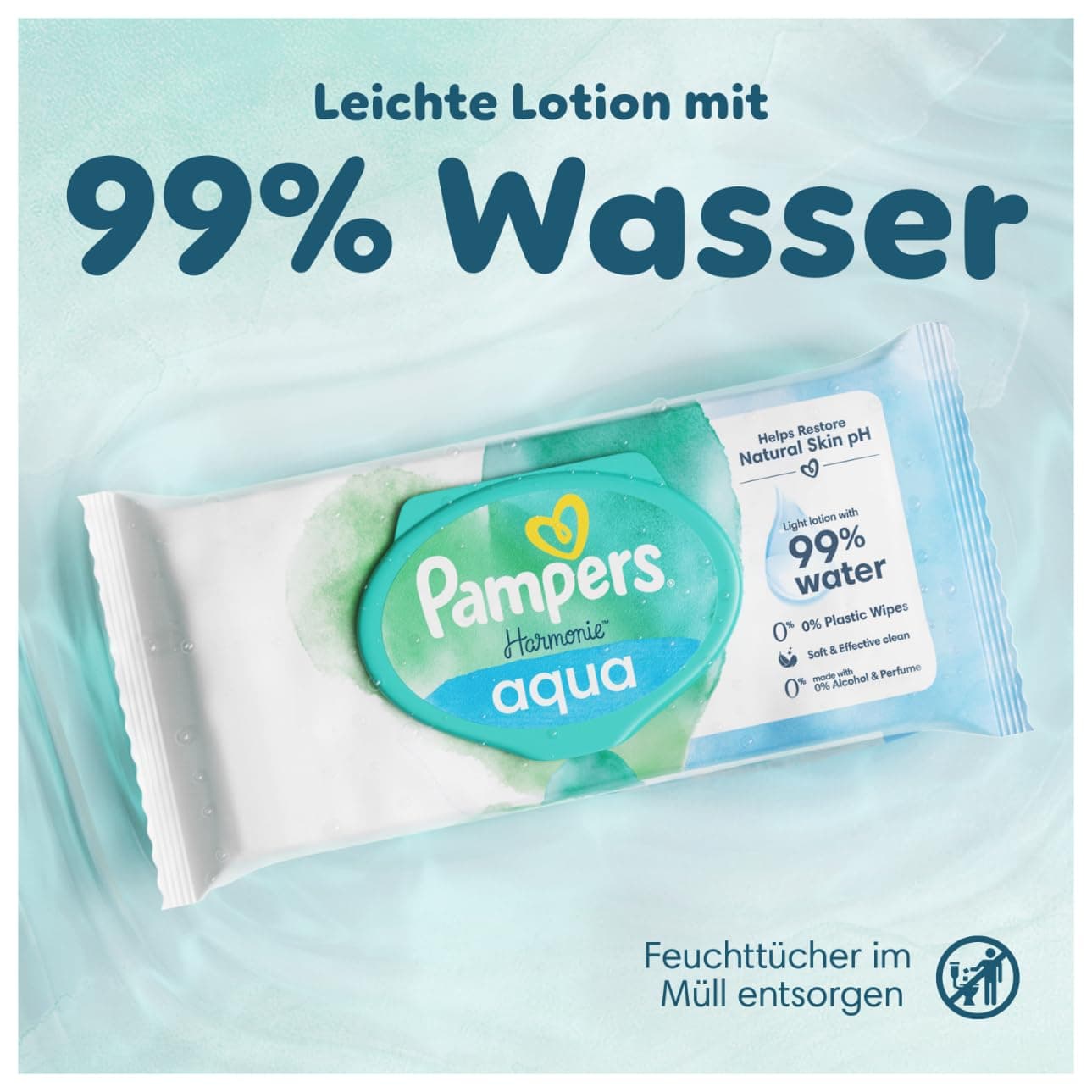 دستمال مرطوب 99%آب پمپرز Pampers — تصویر ۶