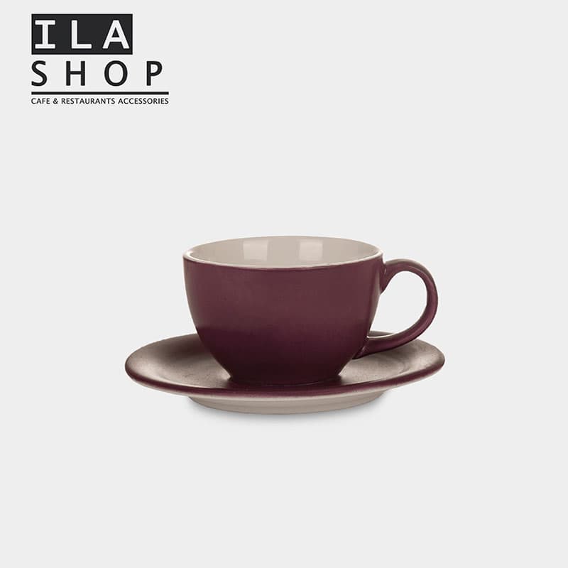 فنجان نعلبکی کاپوچینو بنفش شش عددی ایلا — تصویر ۳