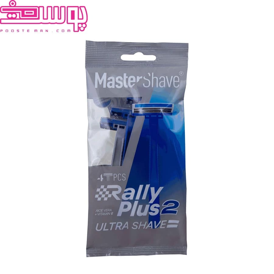 خودتراش مردانه 2 تیغه مستر شیو مدل Rally Plus 2 بسته 4 عددی — تصویر ۳