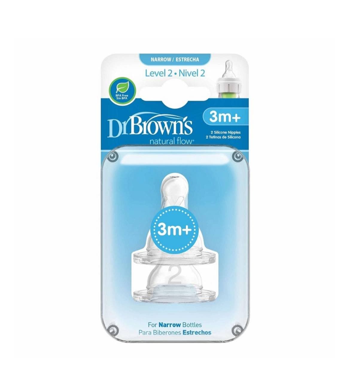 سر شیشه دو عددی دهانه باریک دکتر براونز در سایز 3m سه ماه Dr Brown’s