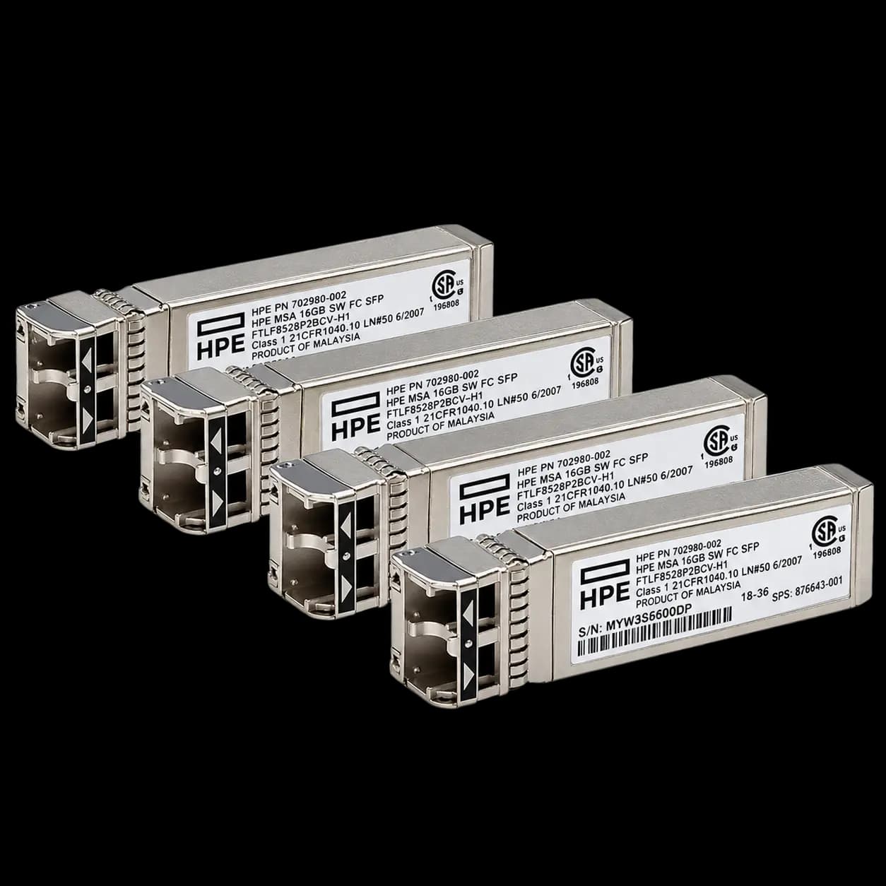 ماژول فیبر نوری HPE MSA 16GB Short WAVE Fiber channel SFP+ 4-Pack Transceiver PN:C8R24B
