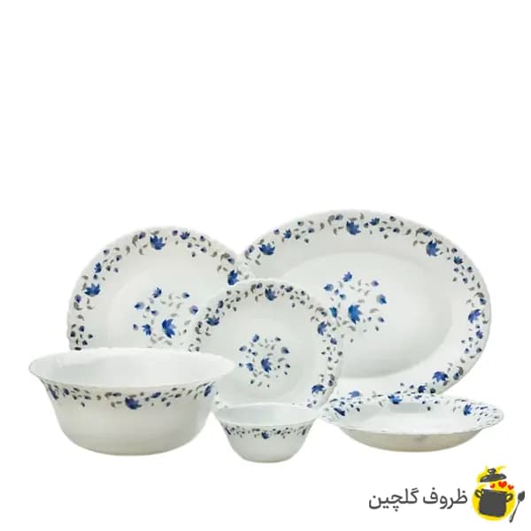 سرویس غذاخوری 26 پارچه گلدن اپال طرح هلنا خاکستری