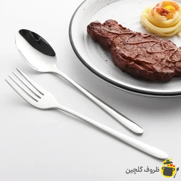 سرویس قاشق و چنگال استیل یونیک 12 پارچه مدل ساده (طرح دونا)