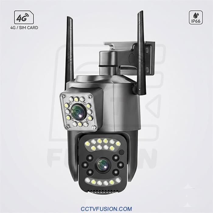 دوربین اسپید دام 4G مدل SC03-G-L | دو لنز ۳ مگاپیکسل، PTZ، ردیابی خودکار، دید رنگی شب، IP66، اپلیکیشن V380 PRO