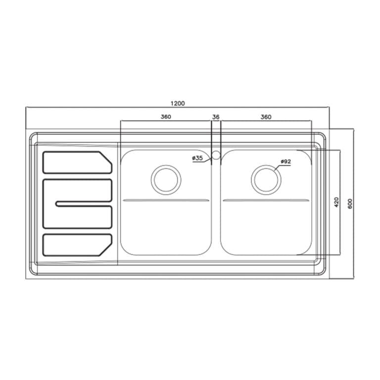 سینک روکار استیل البرز مدل 763 — تصویر ۴