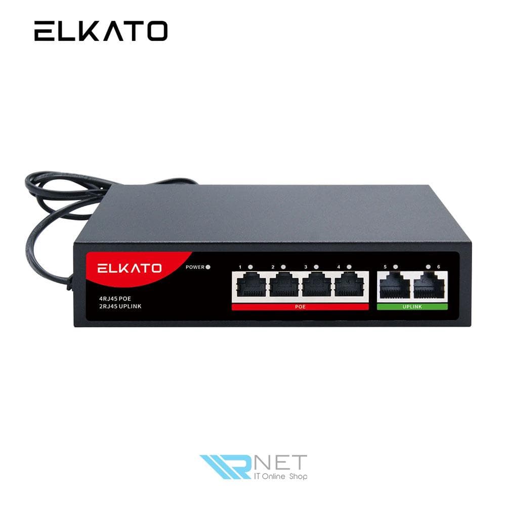 سوئیچ شبکه ELKATO الکاتو 6 پورت POE مدل EL- 1SB0420 BP- 65W