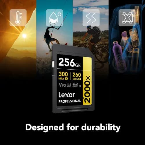 کارت حافظه لکسار Lexar 256GB | مدل Professional 2000x UHS-II SDXC سرعت 300MB/s — تصویر ۴