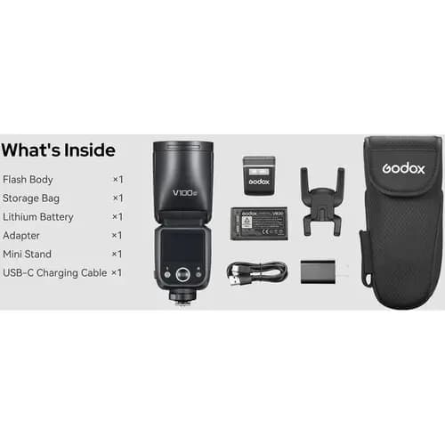 فلاش اکسترنال گودکس Godox V100S برای سونی | اسپیدلایت TTL حرفه‌ای 100Ws — تصویر ۱۱
