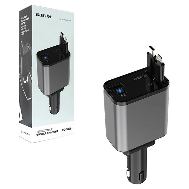 شارژر فندکی 30 وات گرین لاین GL-CC2 GNRCC50WBK