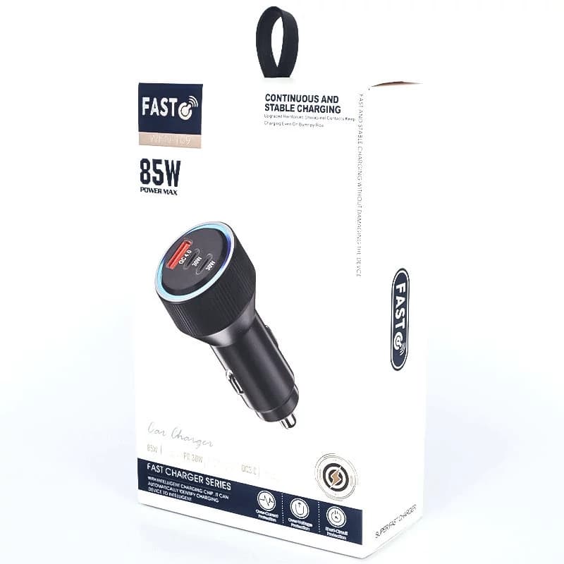 شارژر فندکی 85 وات WKN-109 سه پورت فست شارژ — تصویر ۶