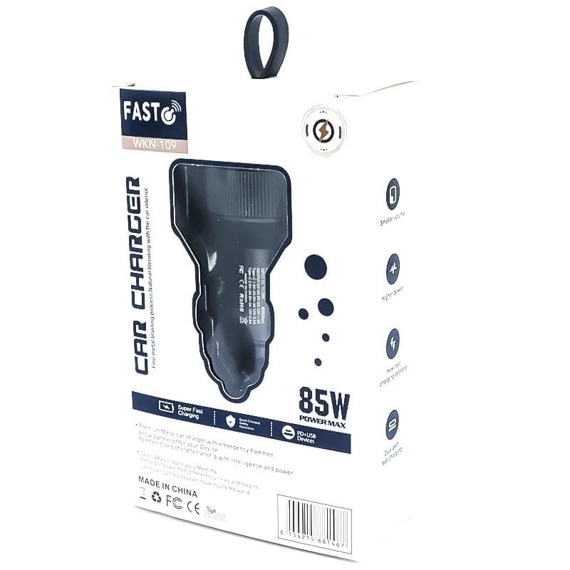شارژر فندکی 85 وات WKN-109 سه پورت فست شارژ — تصویر ۵