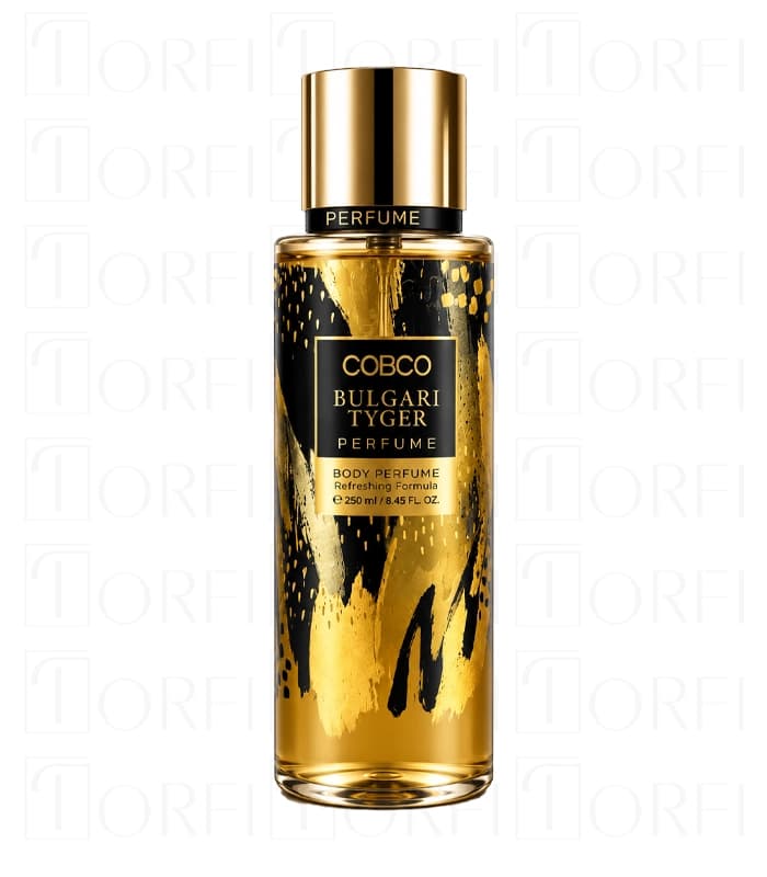 بادی اسپلش مردانه کوبکو (COBCO) مدل Bvlgari Tygar – حجم ۲۵۰ میلی‌لیتر | خوشبوکننده بدن با رایحه خنک — تصویر ۲