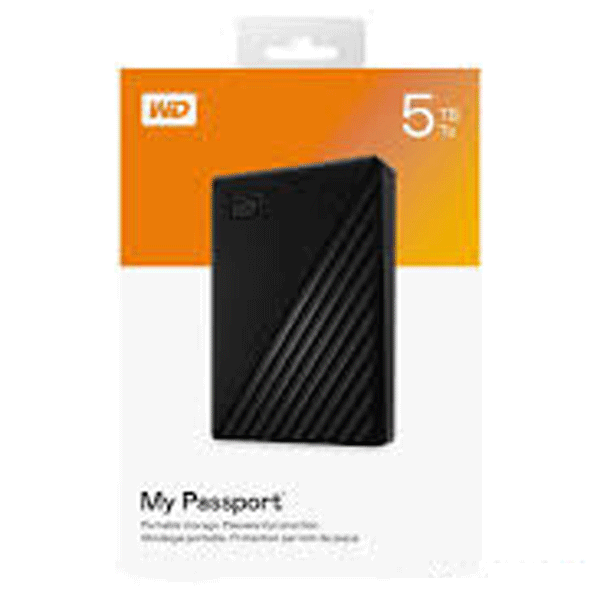 هارد اکسترنال وسترن دیجیتال مدل WESTERN DIGITAL MY PASSPORT با ظرفیت 5 ترابایت رنگ مشکی — تصویر ۴