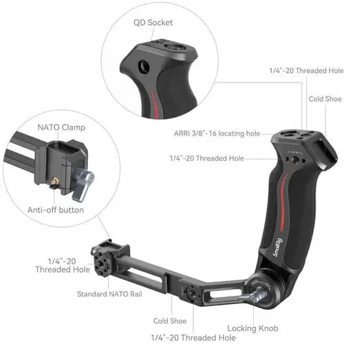 دسته گیمبال SmallRig 3028C برای لرزشگیر های DJI RS 2، RSC 2، RS 3، RS 3 Pro، RS 3 Mini، RS 4 و RS 4 Pro — تصویر ۴