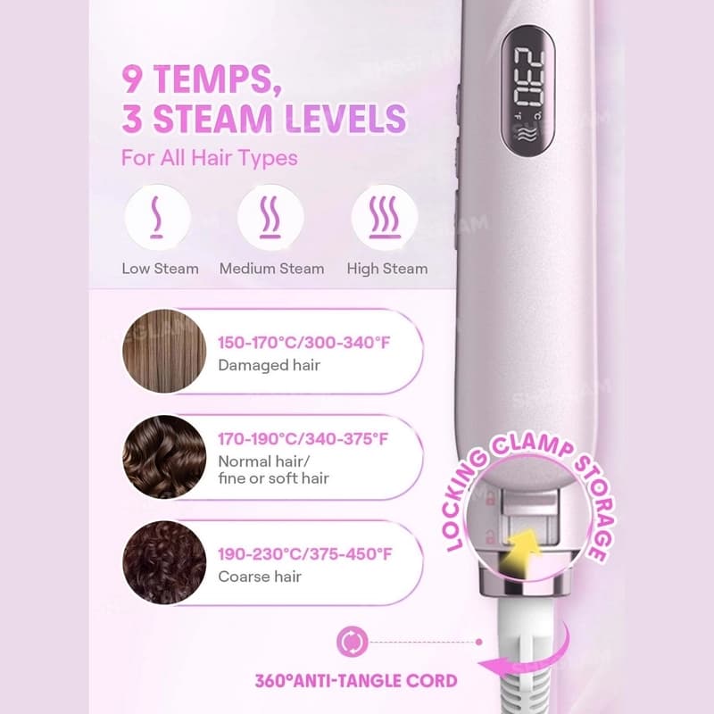 اتو مو بخار شیگلم Hydra Shot Steam Iron Pro | صاف‌کننده بخار حرفه‌ای — تصویر ۶