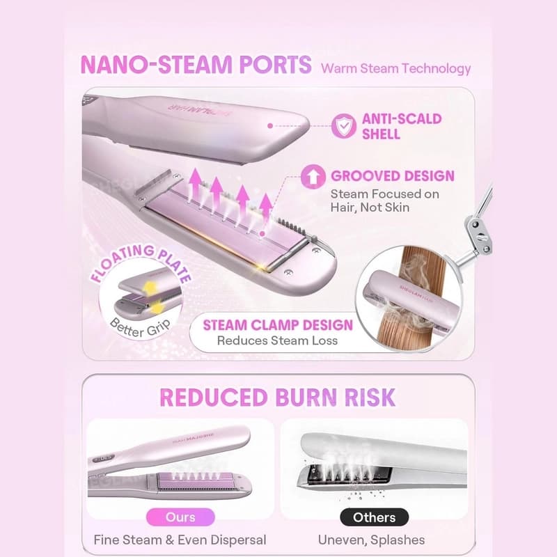 اتو مو بخار شیگلم Hydra Shot Steam Iron Pro | صاف‌کننده بخار حرفه‌ای — تصویر ۵