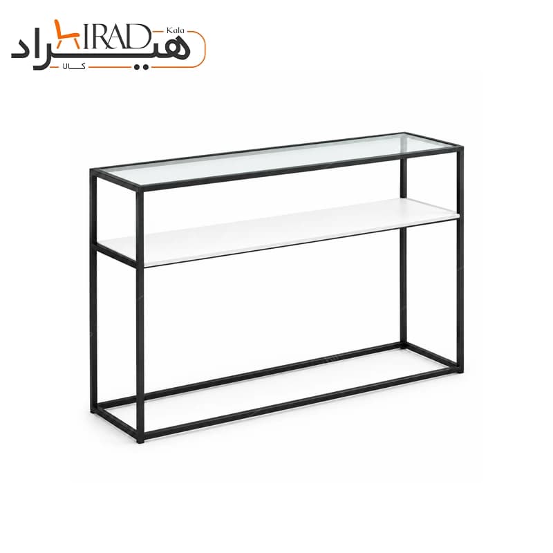کنسول فلزی صفحه شیشه ای طبقه دار هیراد مدل B151