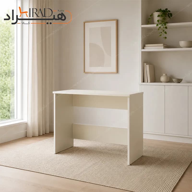 میز تحریر سفید ساده بدون کشو هیراد مدل T222 — تصویر ۲