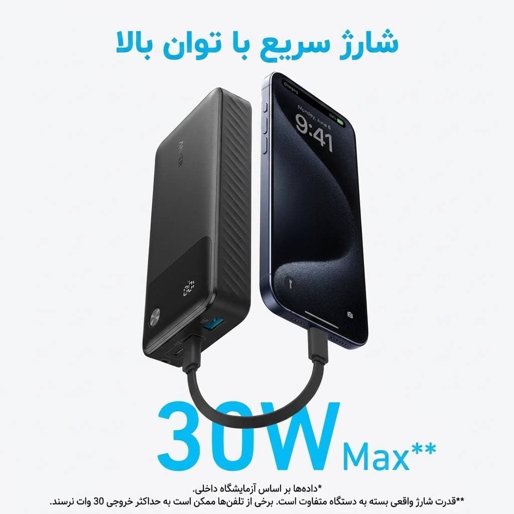 پاوربانک انکر مدل A1384 ظرفیت 20000 میلی آمپر ساعت توان 30W — تصویر ۱۱