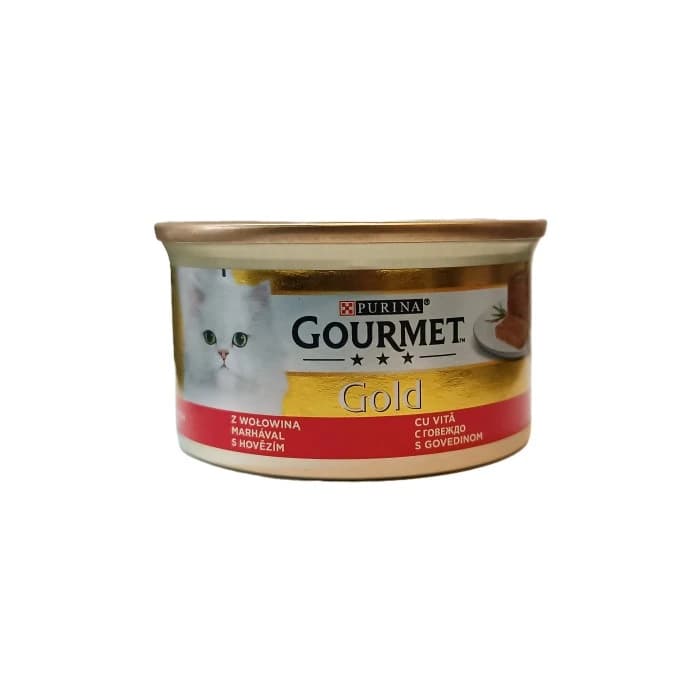 کنسرو گربه گورمت مدل گوشت گاو وزن 85 گرم