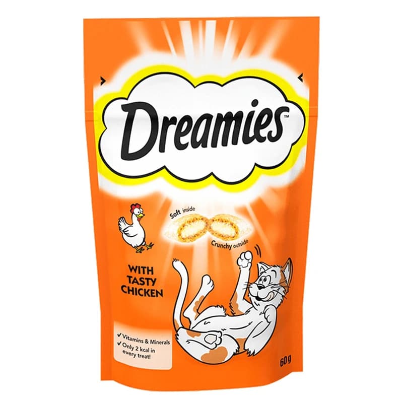 تشویقی گربه دریمز مدل Snack With Chicken وزن 60 گرم