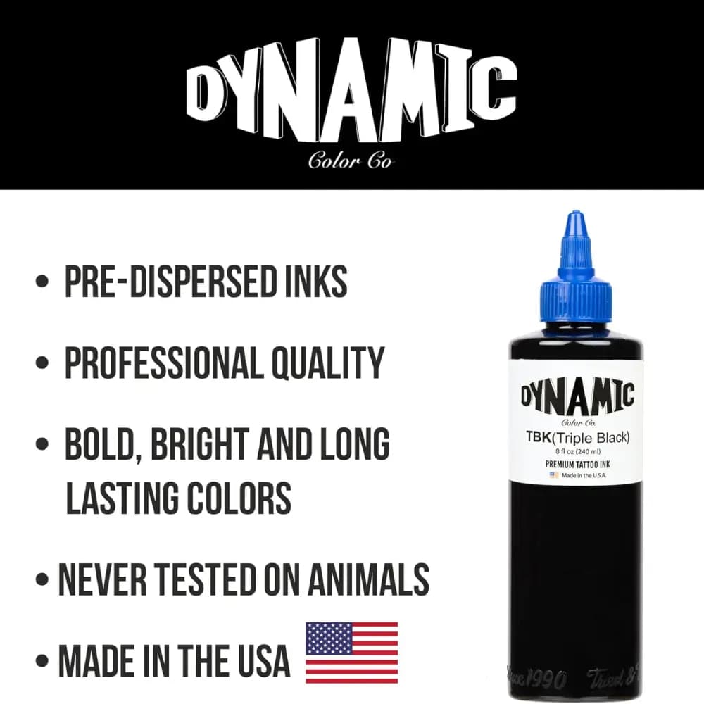 رنگ تاتو داینامیک تریپل بلک Dynamic Triple Black حجم 240 میل — تصویر ۲