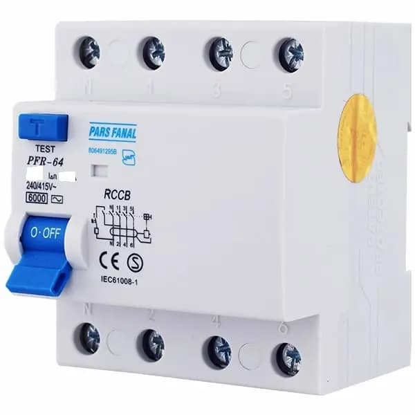 محافظ جان 32 آمپر چهار پل سه فاز پارس فانال (RCD) | PFR-64 — تصویر ۳