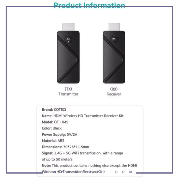 کیت فرستنده و گیرنده تصویر بی سیم HDMI کوتسی OF-049 — تصویر ۳
