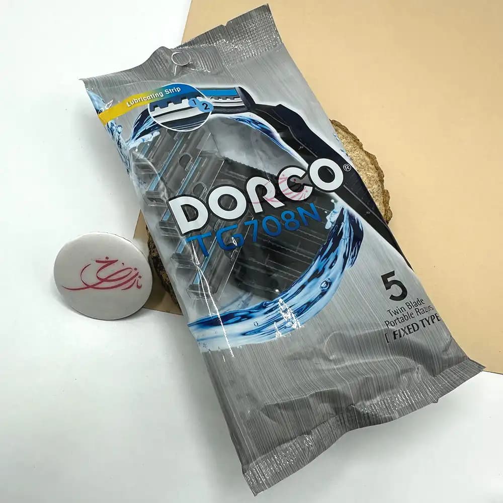 خود تراش دورکو DORCO مدل 2 لب صابونی بسته 5 عددی